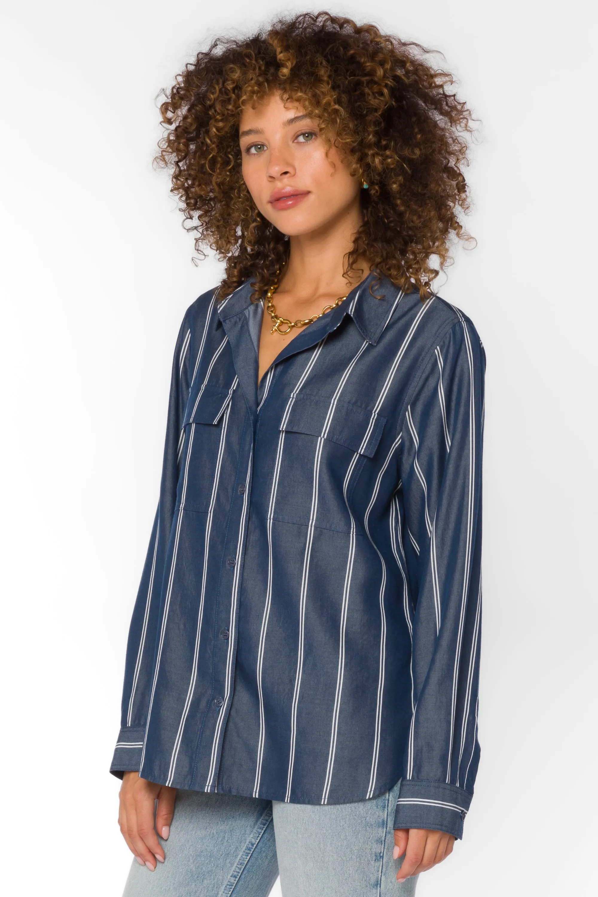 Talma Navy Stripe Shirt