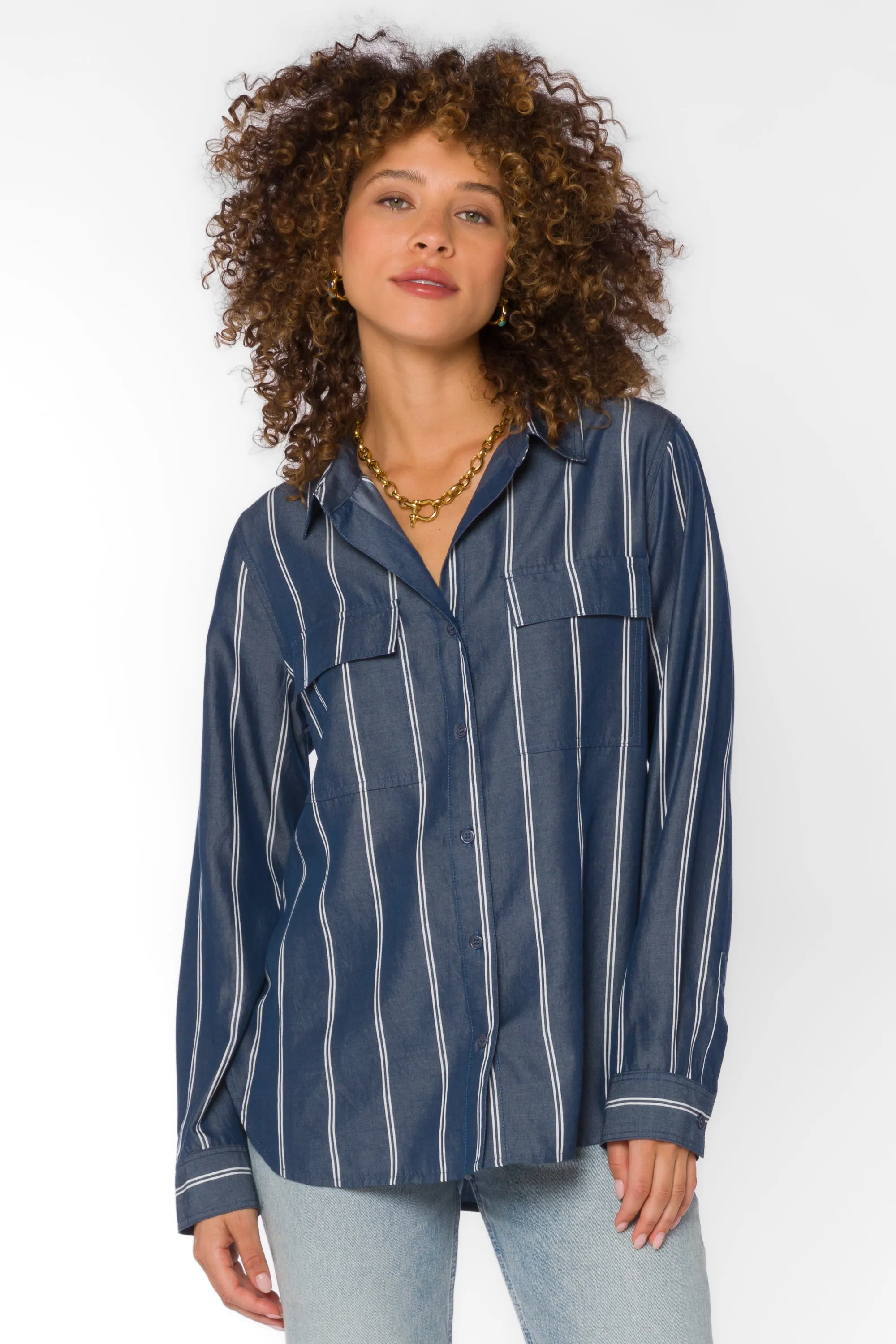 Talma Navy Stripe Shirt