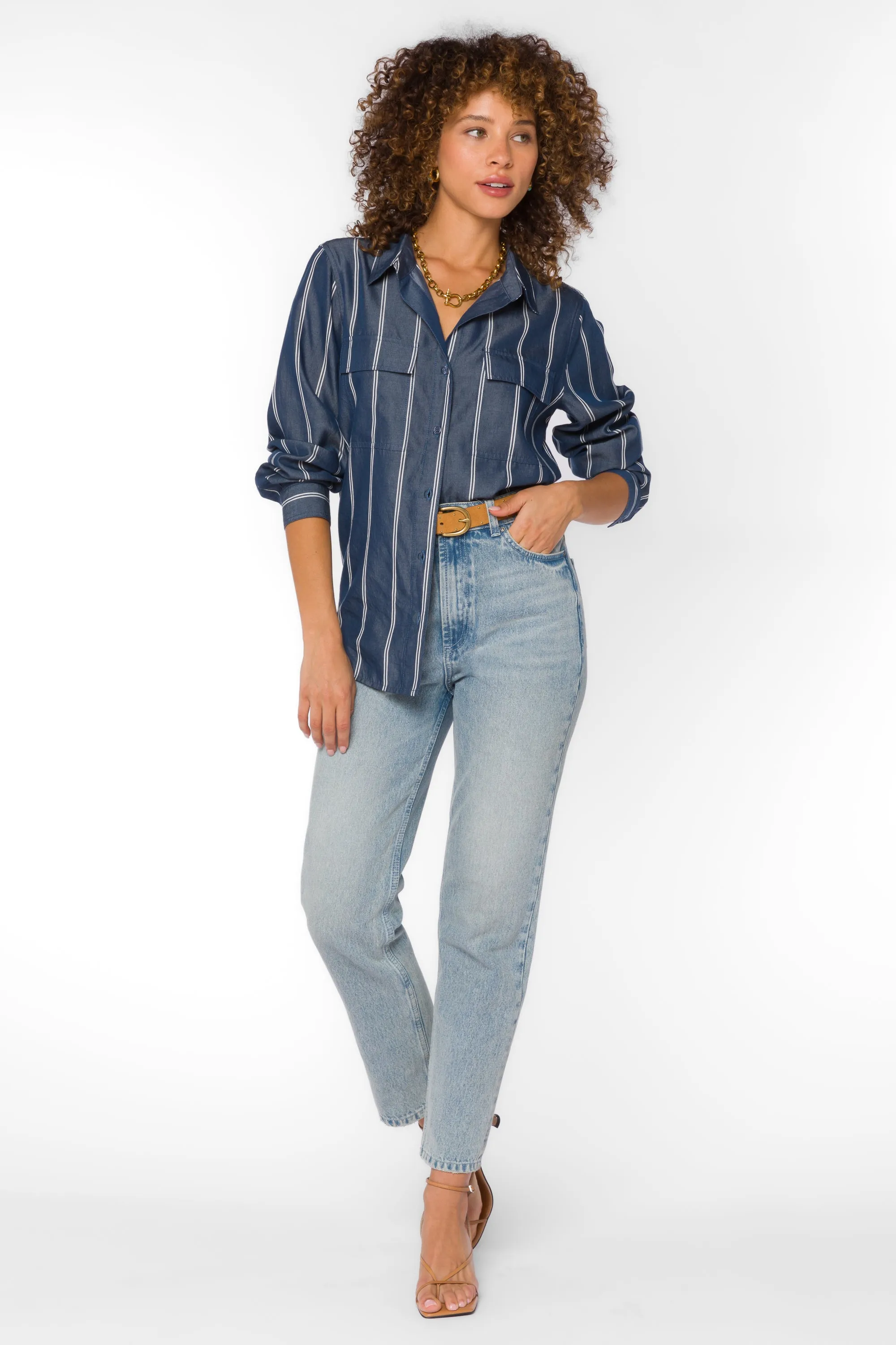 Talma Navy Stripe Shirt