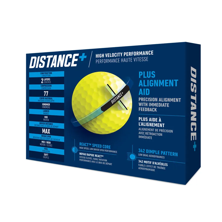 TaylorMade 2021 Distance  Golf Balls 12 Pack Yellow