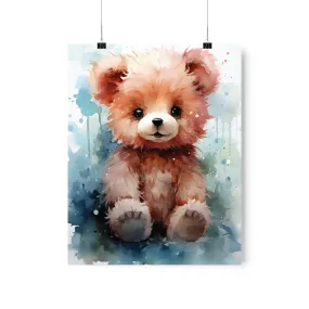 Teddy Bear Illustration, Nursery Print, Watercolor Art, Animal Art, Nursery Wall Decor, Lovable Teddy, Nursery Decor, Nursery Wall Art