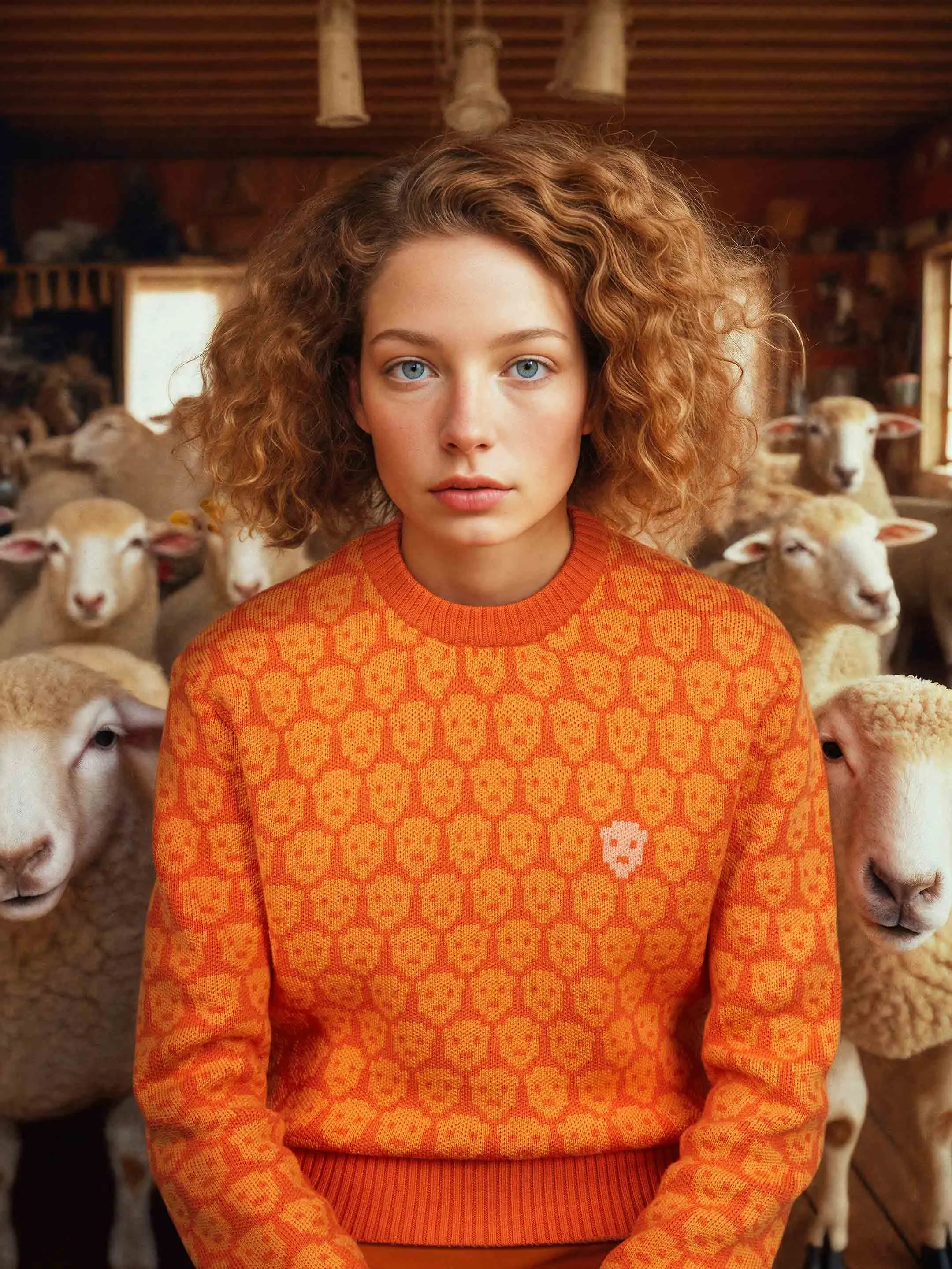 The Flock Crewneck - Mahuika Orange