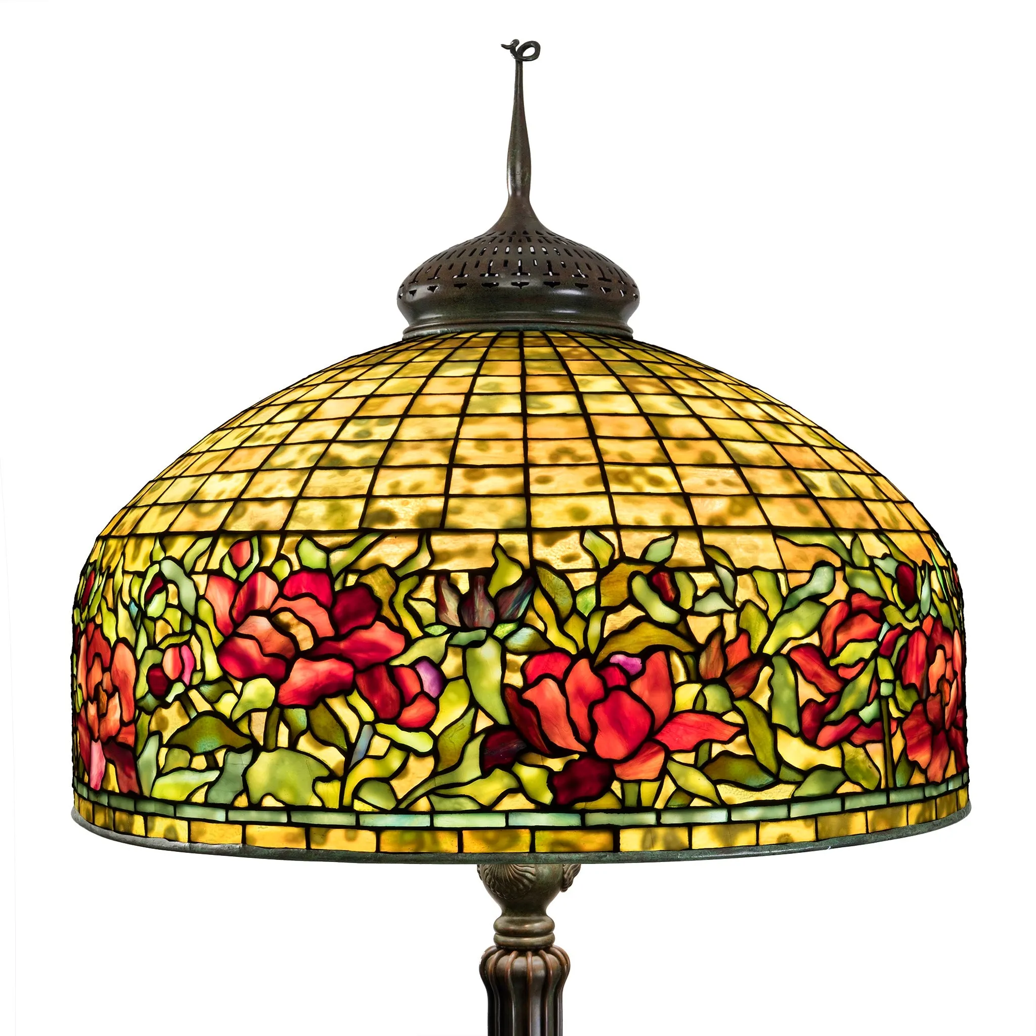 Tiffany Studios New York  "Peony" Border Floor Lamp