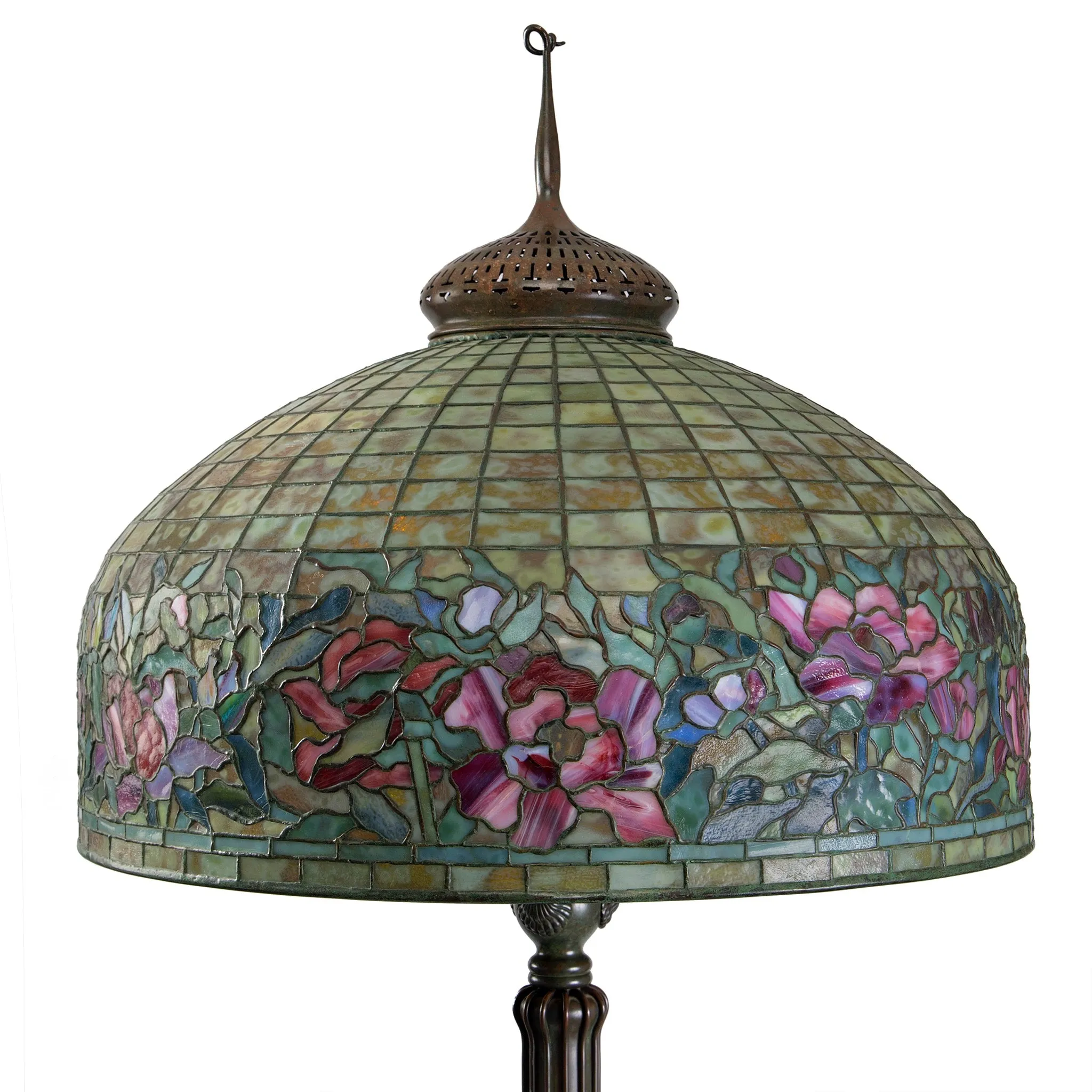 Tiffany Studios New York  "Peony" Border Floor Lamp