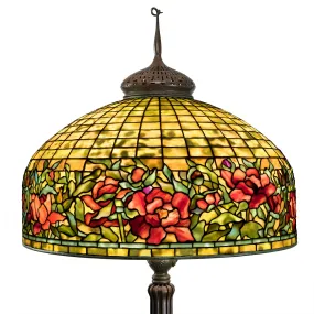 Tiffany Studios New York  "Peony" Border Floor Lamp