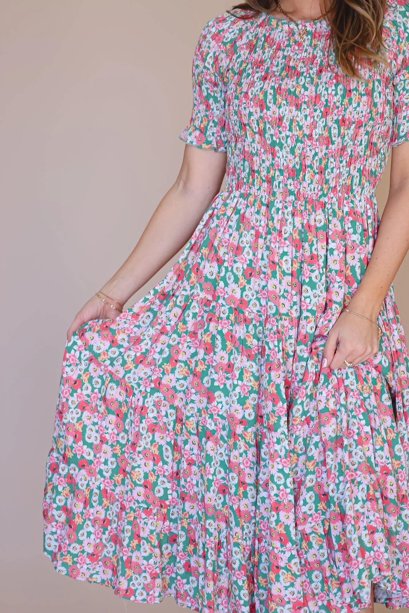 Trish Dress in Green Floral