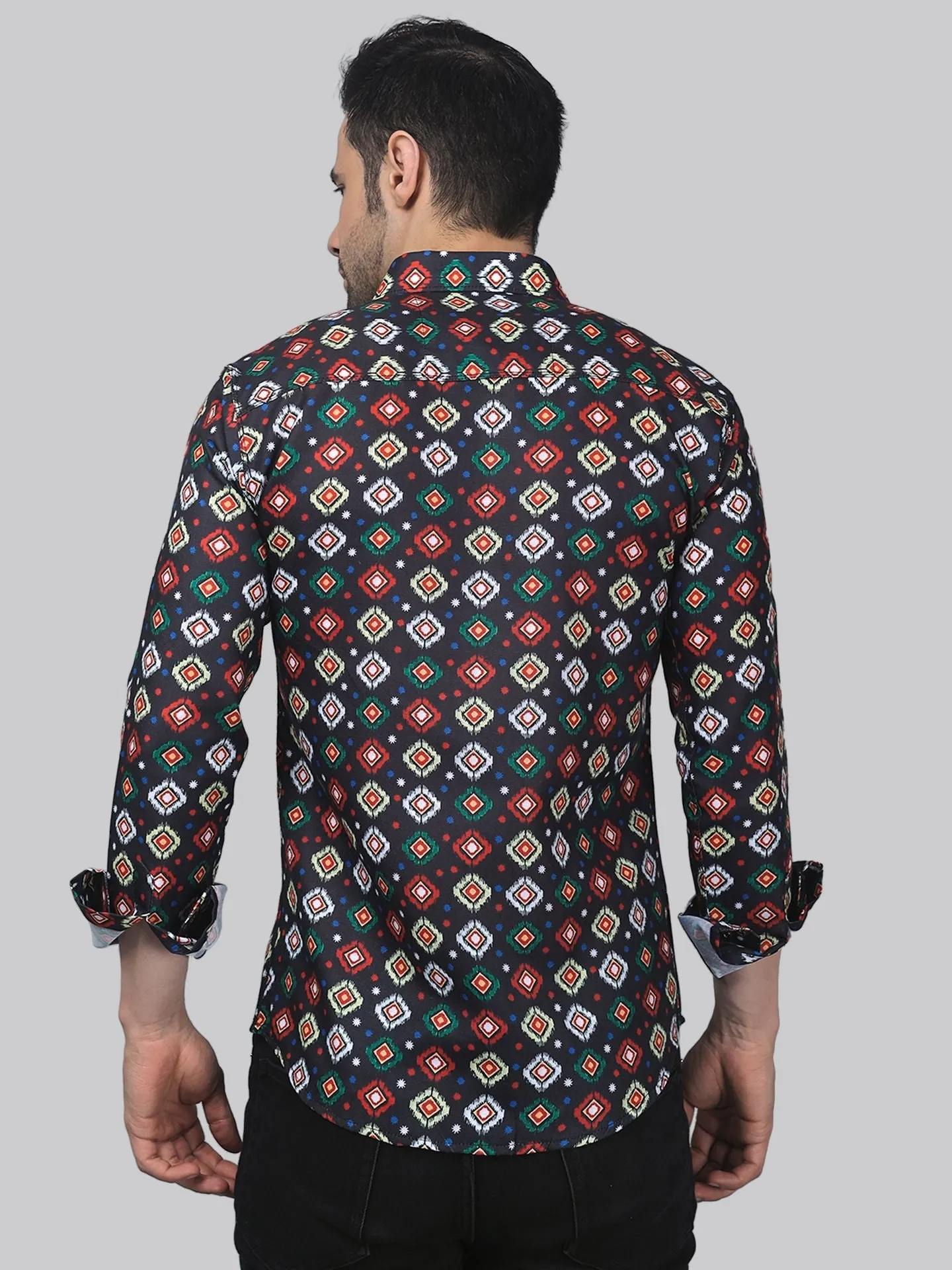 Tropical Men's Printed Full Sleeve Cotton Button-Up Shirt For Men