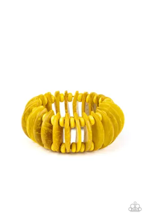 Tropical Tiki Bar - Yellow Paparazzi Bracelet