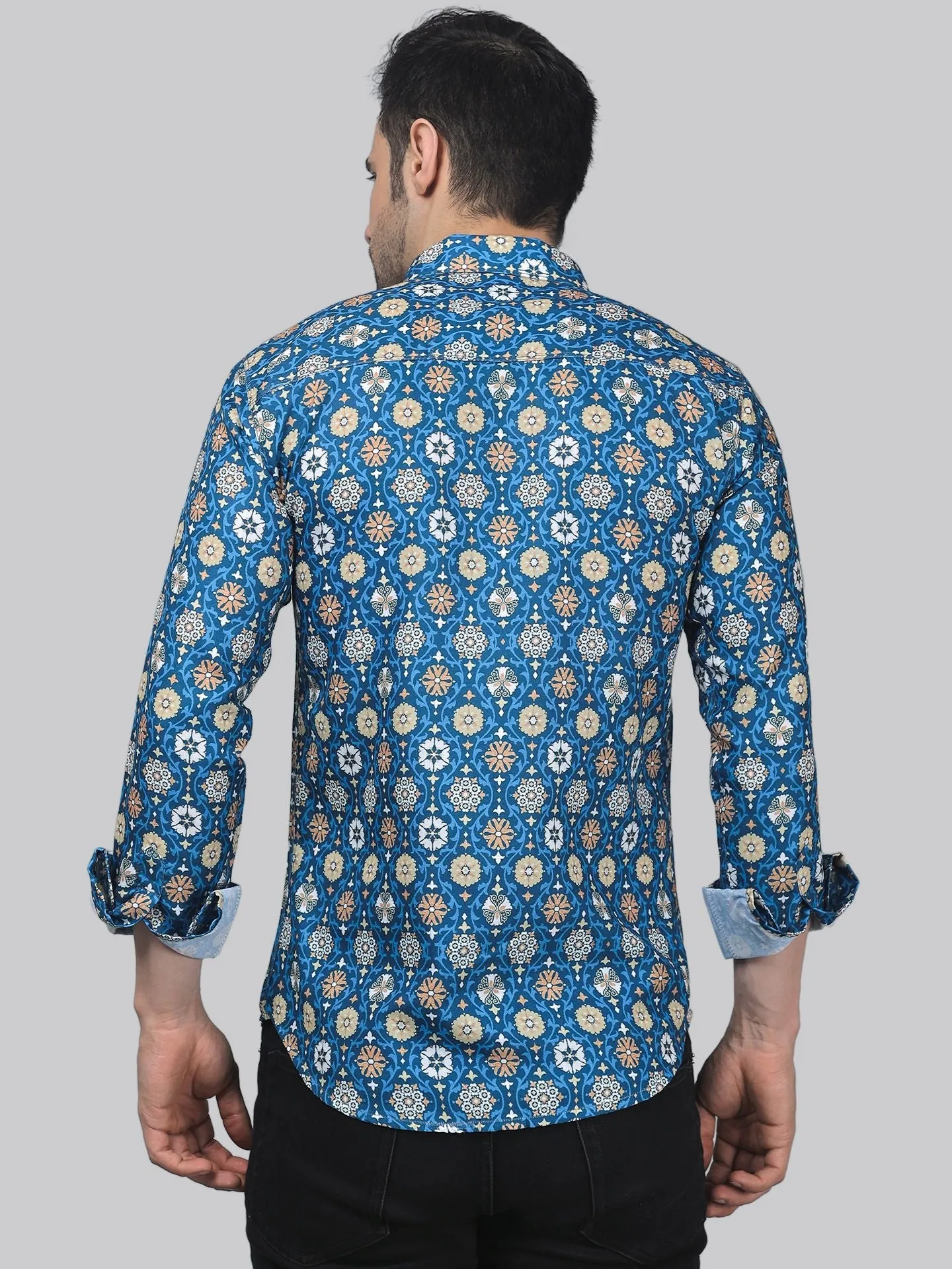 TryBuy Men's Comfy Designer Cotton  Printed Full Sleeves Button-Up Shirt For Men