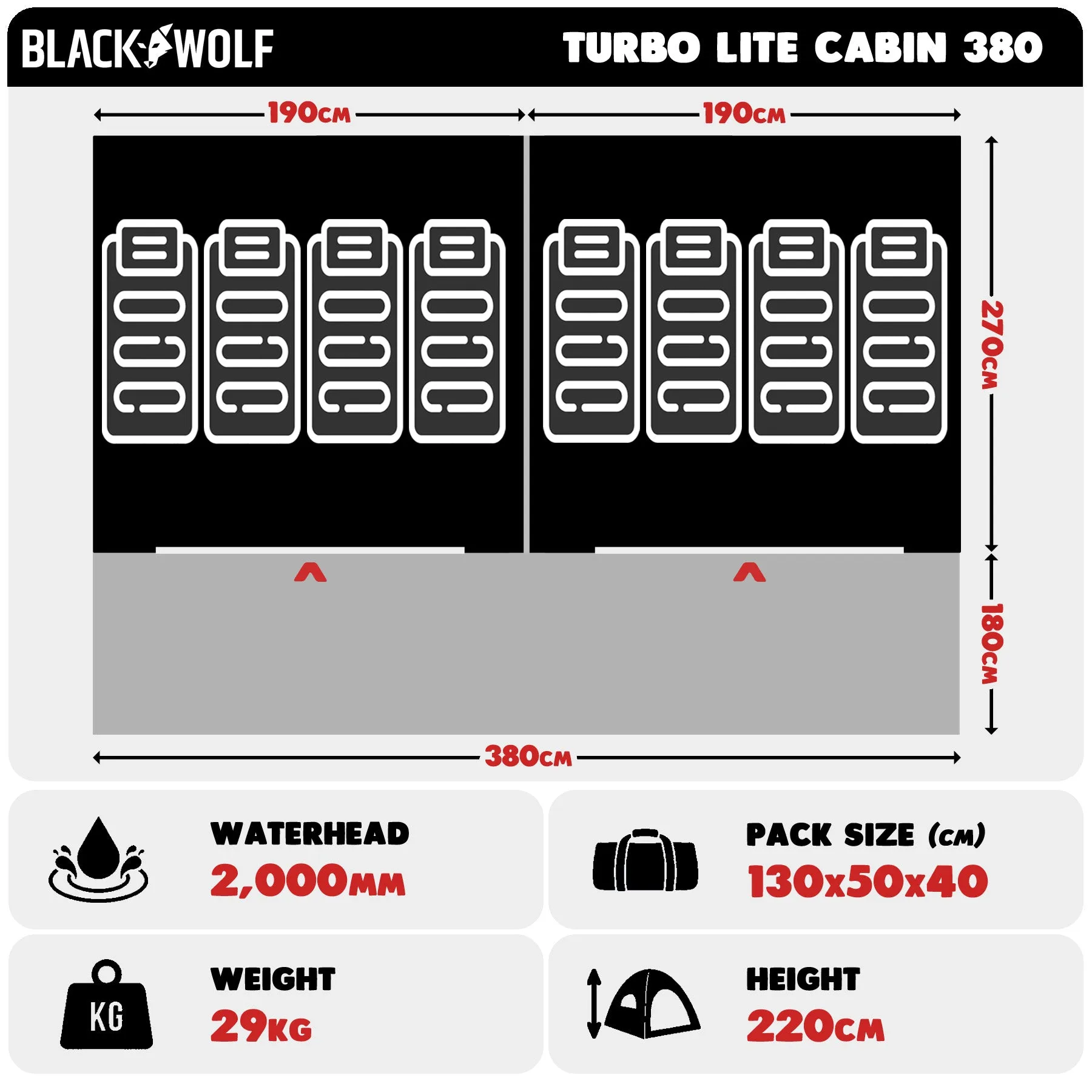 Turbo Lite Cabin 380 Tent