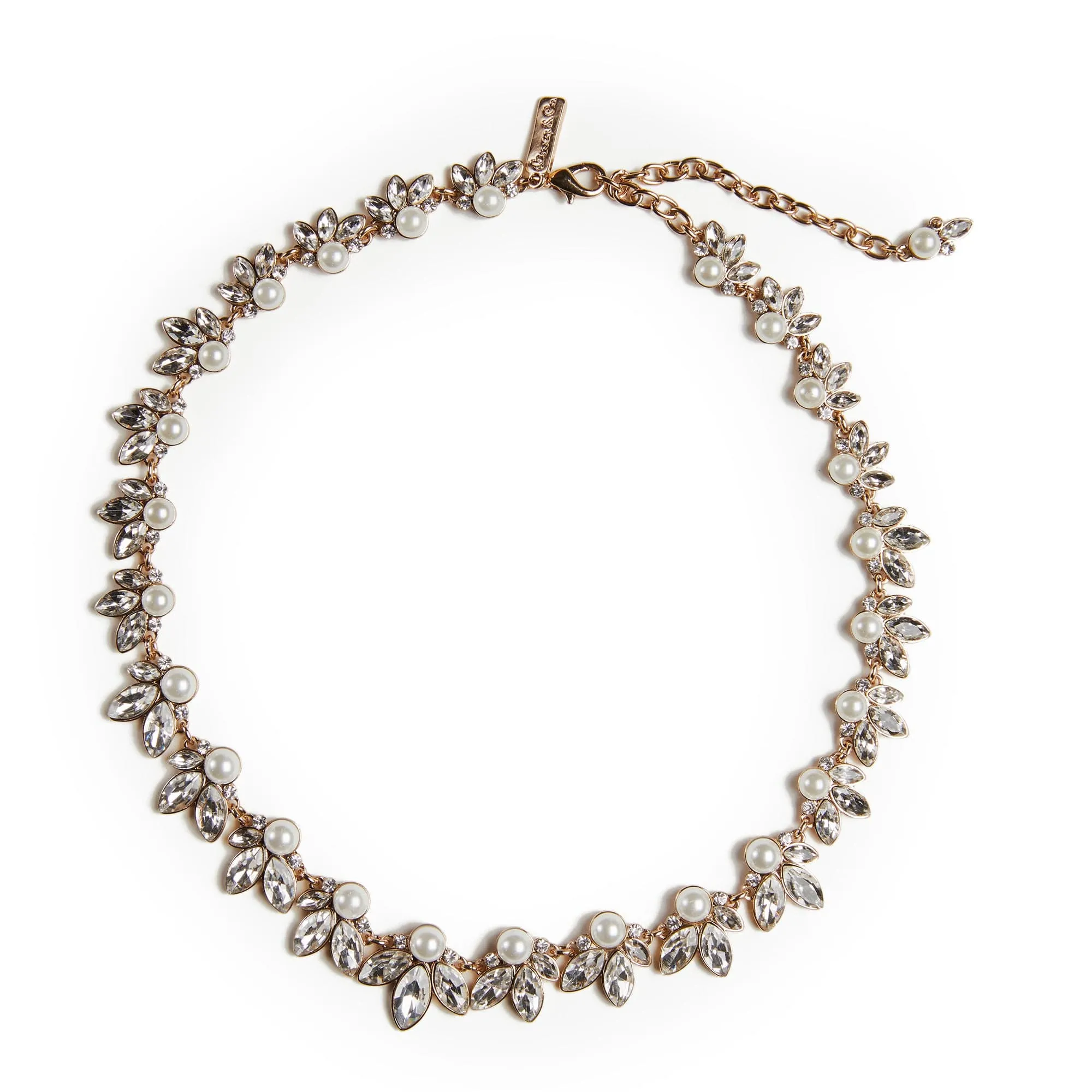 Vintage Pearl Necklace: Leaf And Pearl Style Necklace