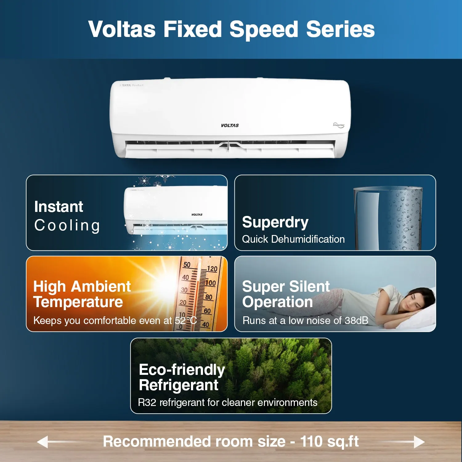 Voltas Fixed Speed Split AC, 1 Ton, 3 star - 123 Vectra Elegant