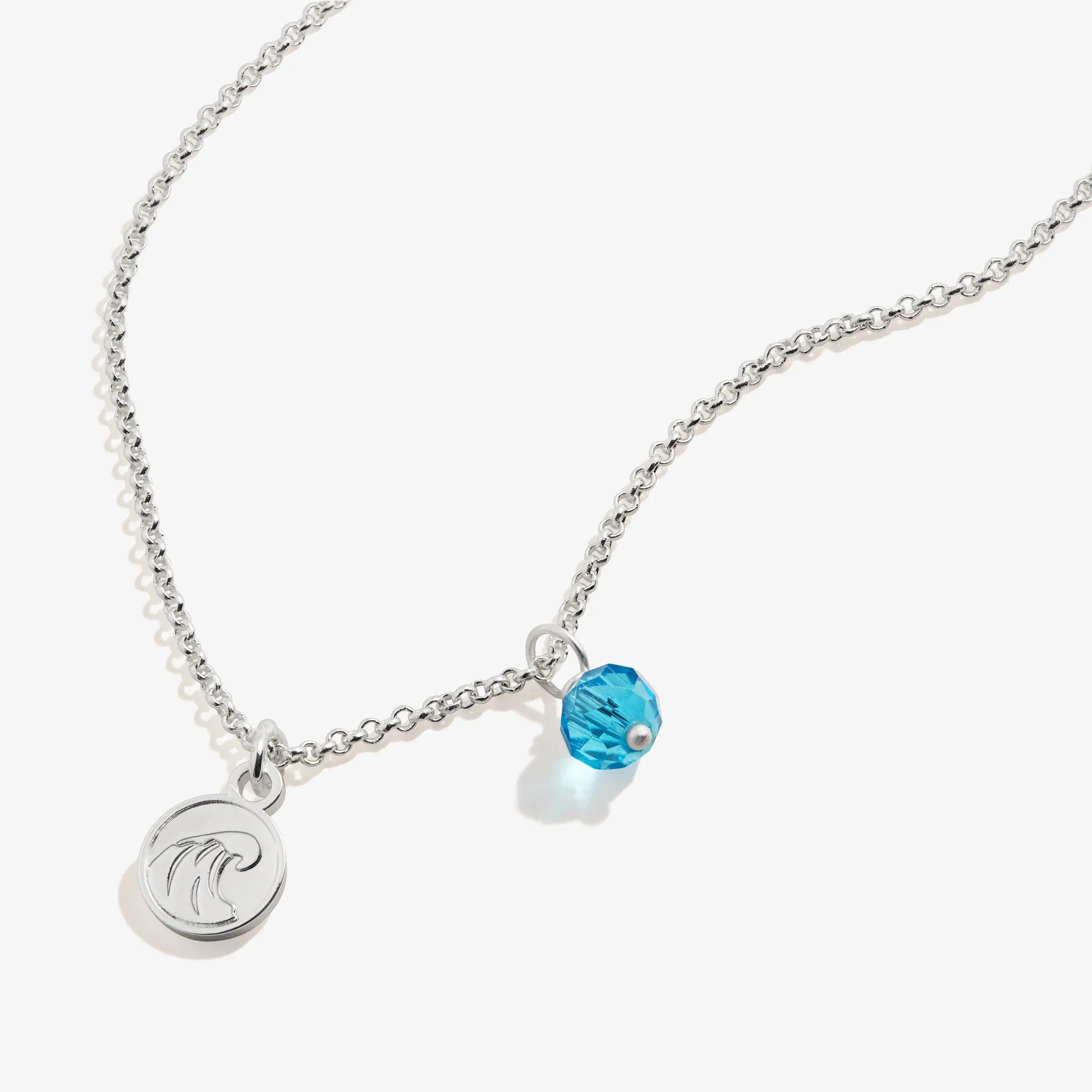 Wave Duo Charm Necklace, Adjustable