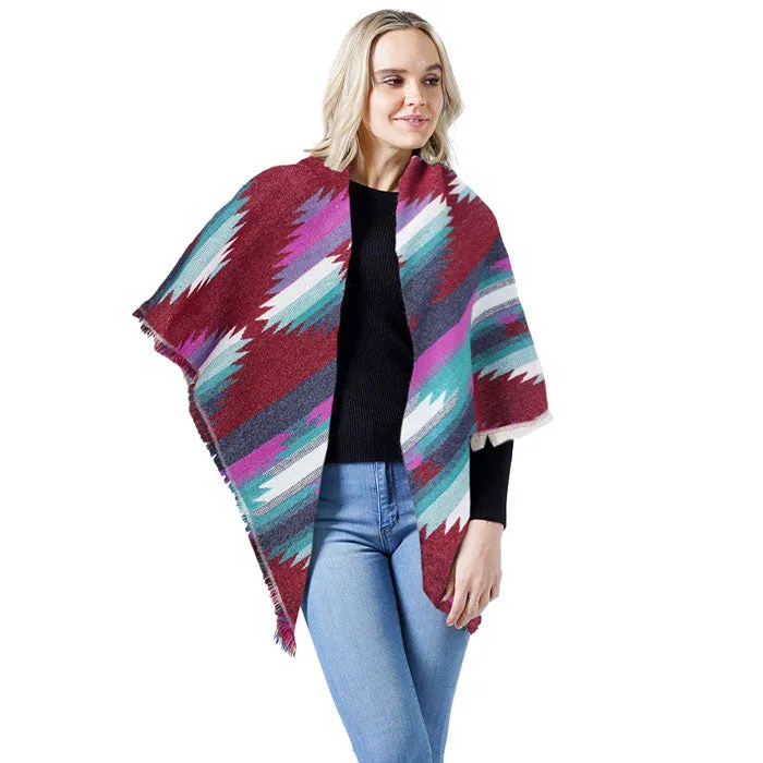 Western Pattern Jacquard Blanket Shawl