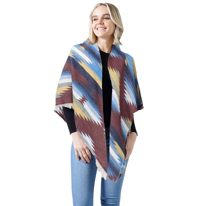 Western Pattern Jacquard Blanket Shawl