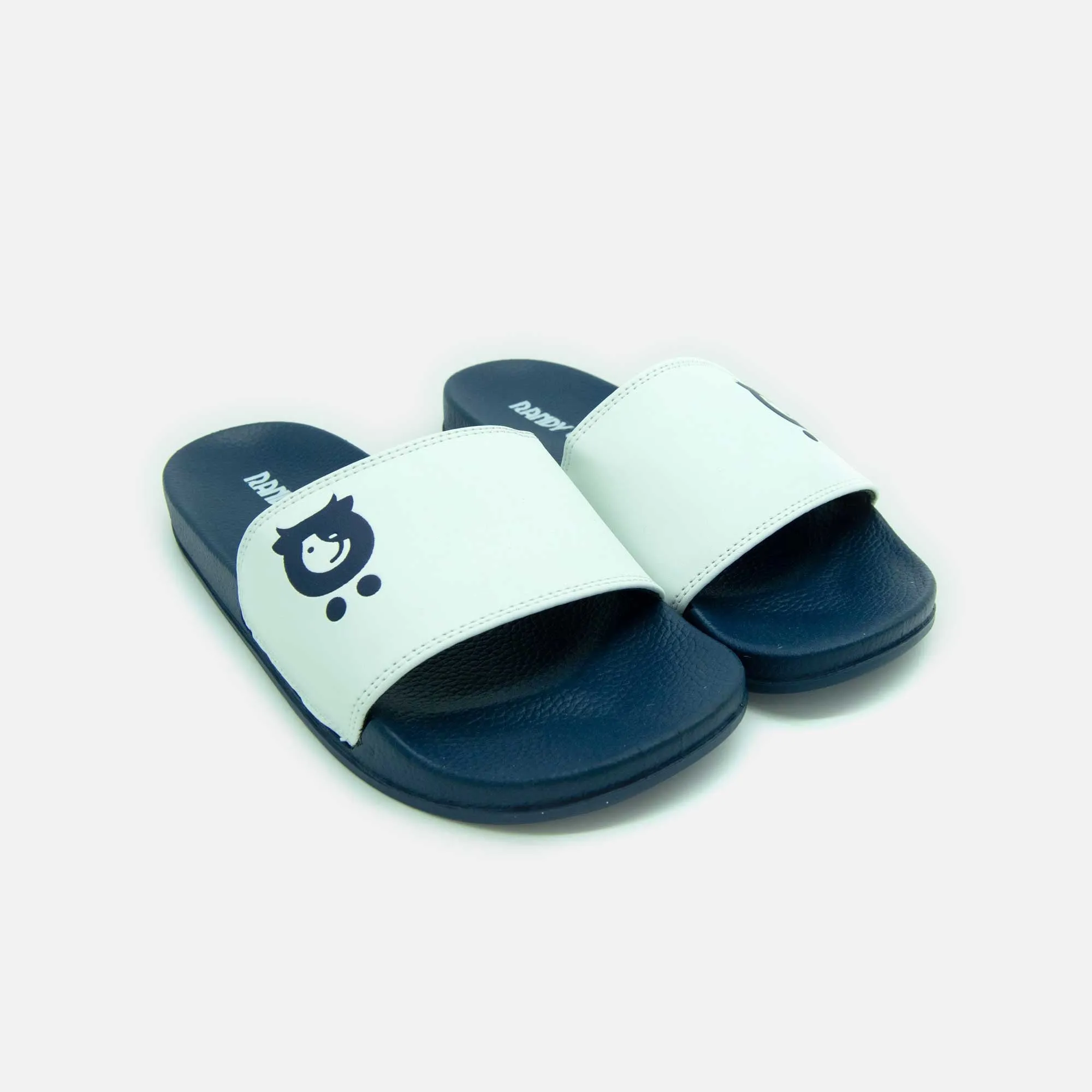 White & Navy Sliders - Vegan Friendly