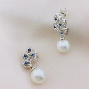 Women's Fashion CZ Bridal Wedding Pearl Earring