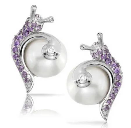 Women's Fashion CZ Pearl Earring