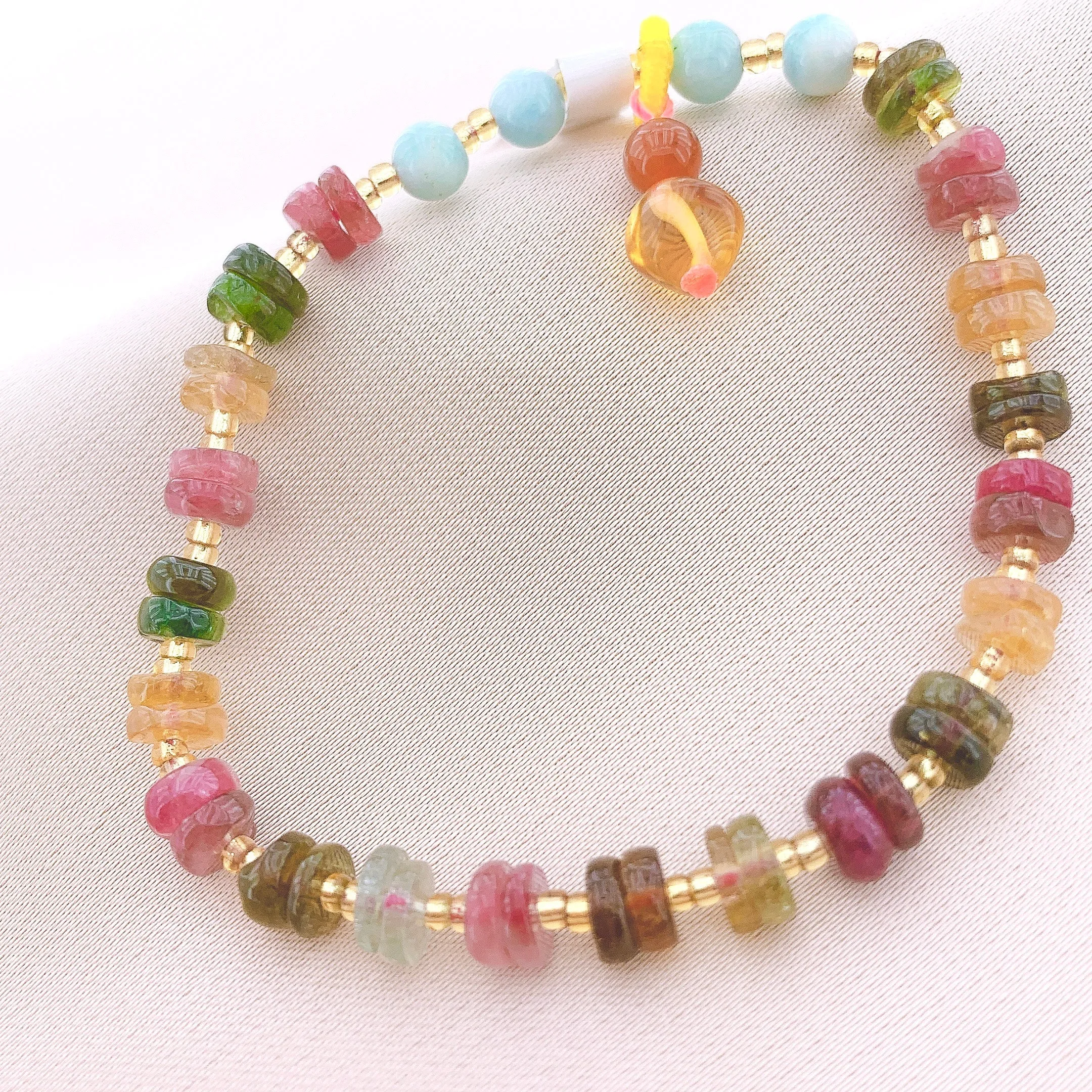 Women's Fashion Tourmaline Beads Gemstone Bracelet