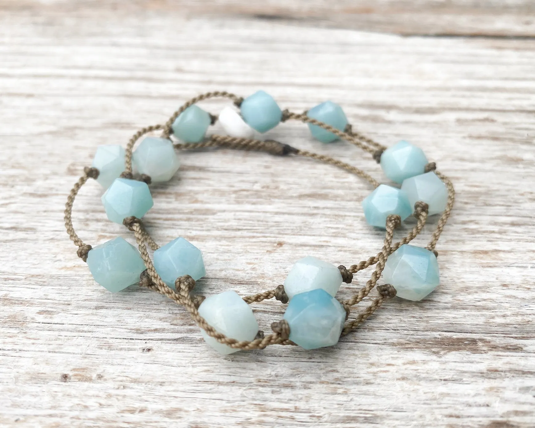 Wrap-1083-Amazonite Starcut Large - Only 2 available! 23" Standard length