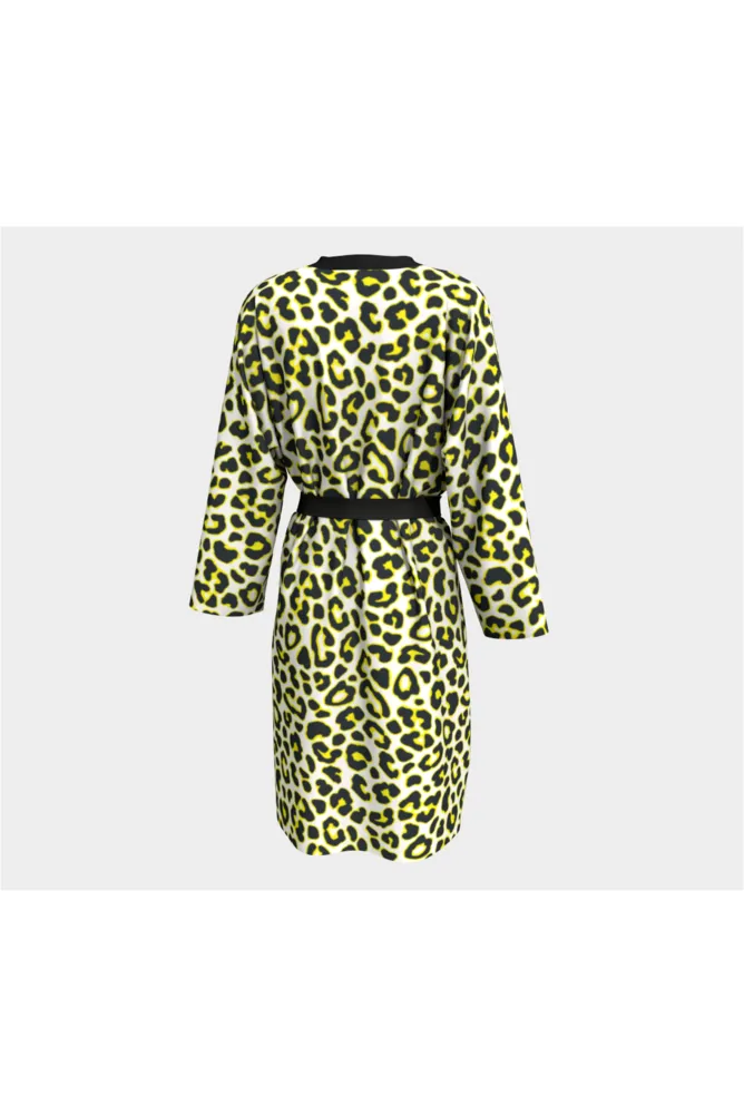 Yellow Leopard Print Peignoir