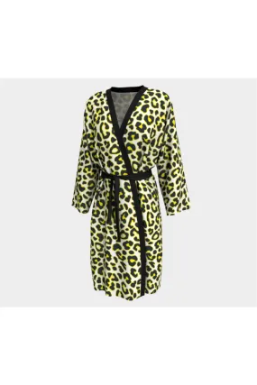 Yellow Leopard Print Peignoir