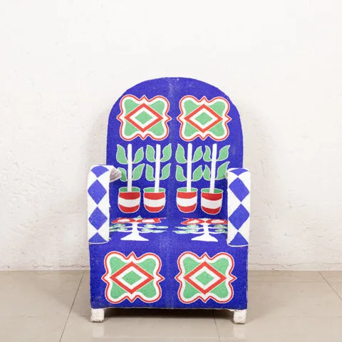 Yoruba Beaded Arm Chair Set of 2 | Blue