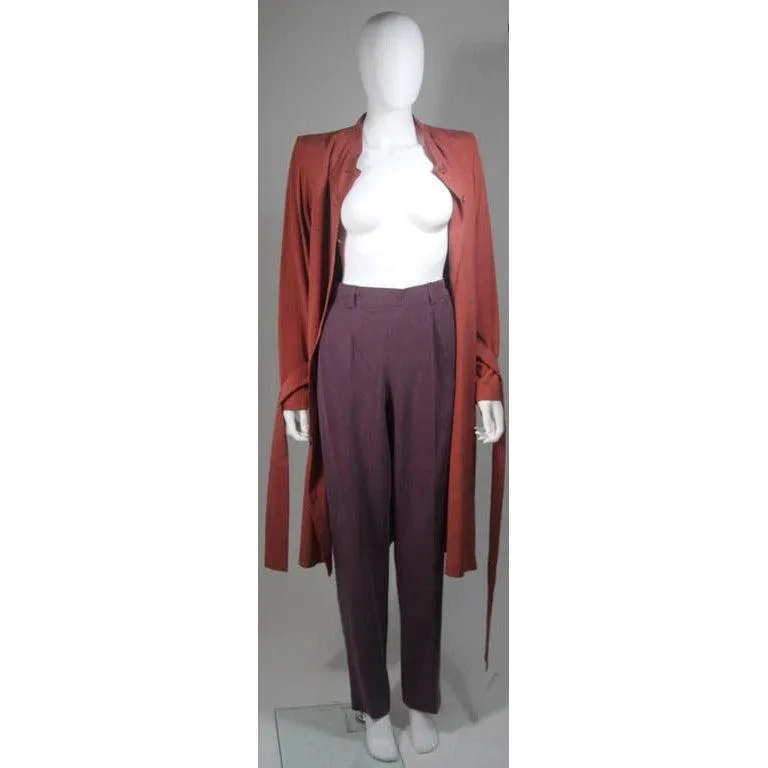 YVES SAINT LAURENT Mauve Silk Three Piece Pant Suit | Size 38