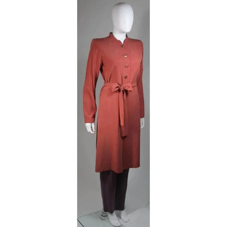 YVES SAINT LAURENT Mauve Silk Three Piece Pant Suit | Size 38