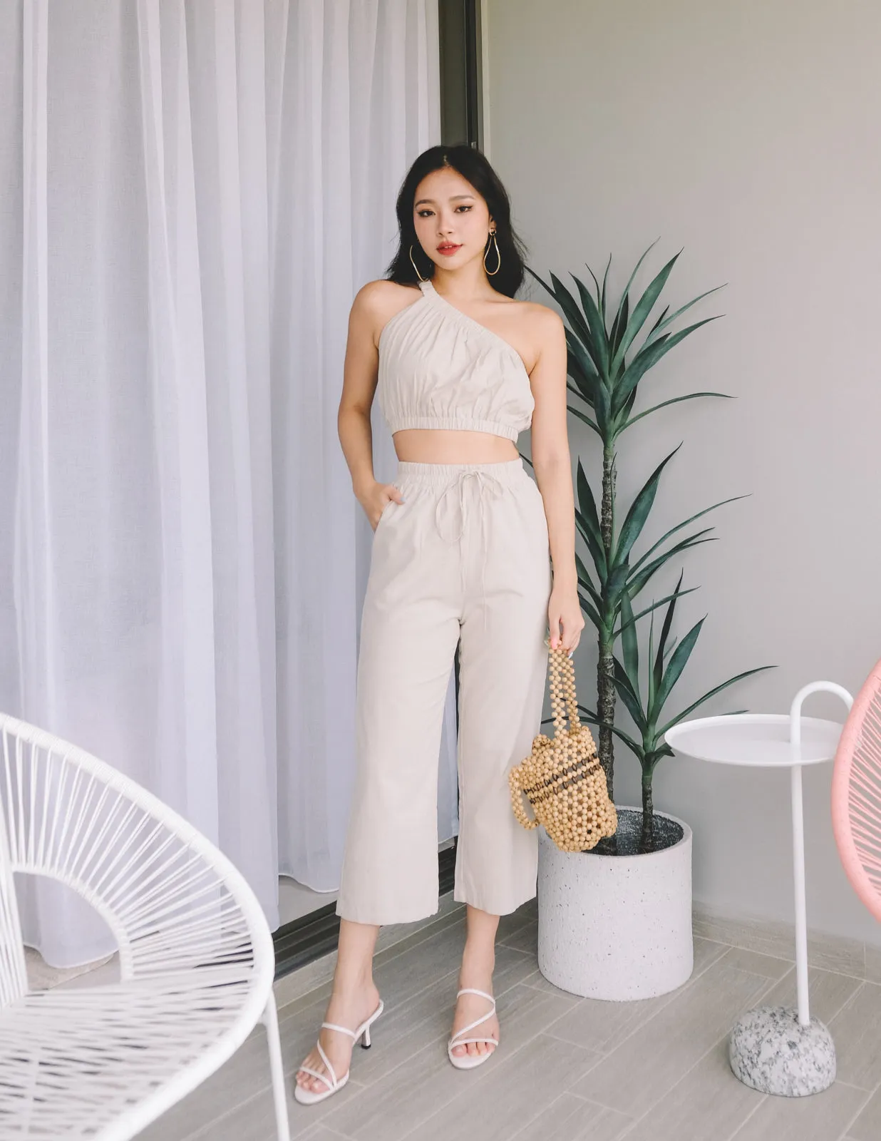 Zola Linen Pants in Ecru