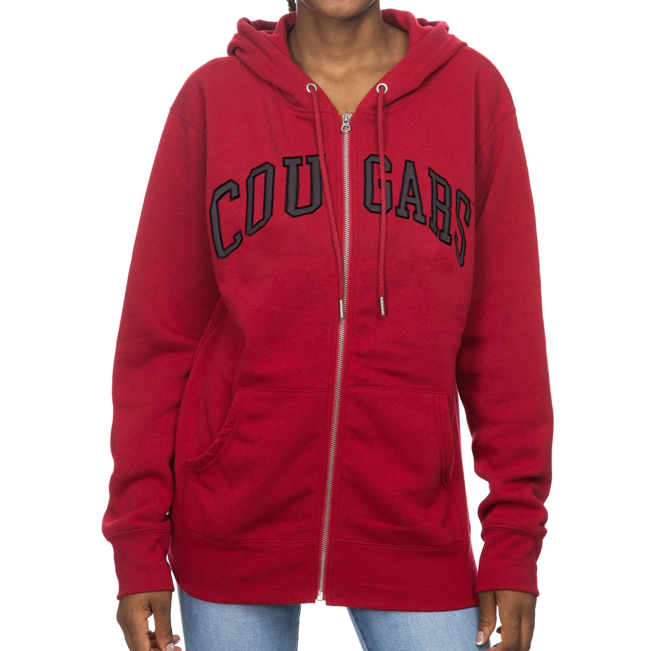 ZooZatz Unisex Crimson COUGARS Full Zip Hoodie