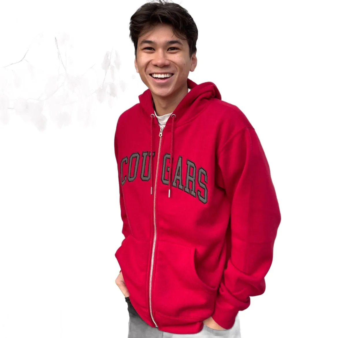 ZooZatz Unisex Crimson COUGARS Full Zip Hoodie